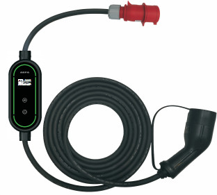 11kW 16A 400V แบบพกพา EV Charger Type 2 พร้อมปลั๊ก CEE สีแดง
