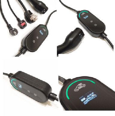 เครื่องชาร์จ EV แบบพกพา 7KW โหมด 2 พร้อมปลั๊ก Schuko Plug 16A