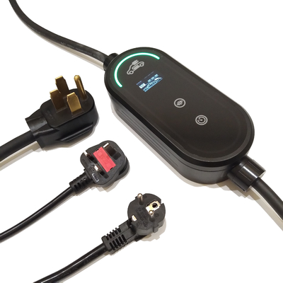 EV Car OEM Type2/Type1/GBT/NACS 3KW/7KW/11KW EV AC Portable Charger วัสดุ TPU ที่ได้รับการรับรอง CE กันน้ํา IP67