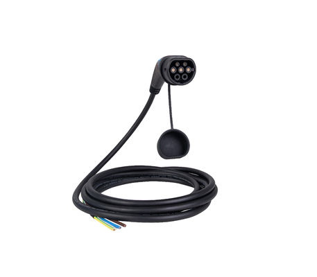 Tethered IEC 62196 มาตรฐานสายชาร์จรถยนต์ไฟฟ้า 32A 480V 22kW สำหรับสถานีชาร์จประเภท 2 ev สายชาร์จ