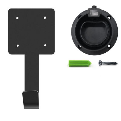 ซื้อ IEC62196 Type 2 EV Plug Holder เหล็กดำพร้อมการจัดการสายเคเบิล การผลิตออนไลน์