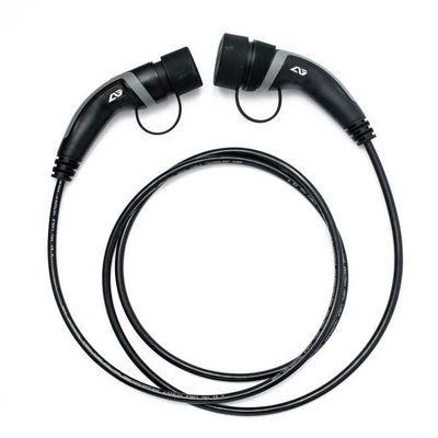 ซื้อ สีดำ 16A 3 เฟส 5 ม. ประเภท 2 ถึงประเภท 2 สายเคเบิลวัสดุ TPU การรับรอง TUV การผลิตออนไลน์