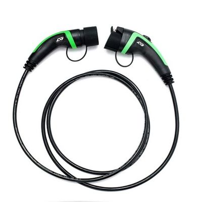 32A 22KW 5m Type 1 ถึง Type 2 EV สายชาร์จ Green Cladding TPU
