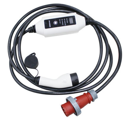 IEC 62196 Type 2 22kW เครื่องชาร์จ EV แบบพกพาปัจจุบันปรับได้ 3 เฟส