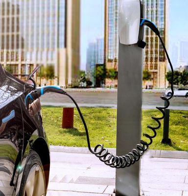 32A 480V 22kW ประเภท 2 เครื่องชาร์จ AC 2 ขั้วต่อ EV แบบม้วน 2 ขด