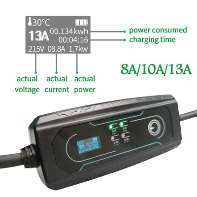 ราคาดี Type2 8-16A 1P เครื่องชาร์จรถยนต์ไฟฟ้าแบบพกพา UK 3 PINS Outlet ออนไลน์
