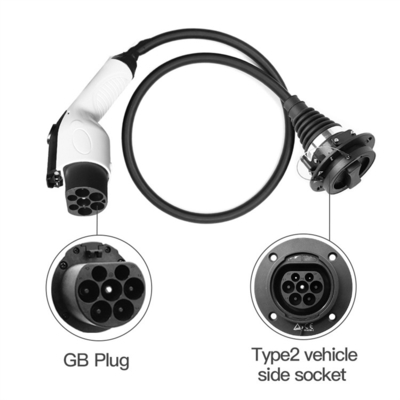 ราคาดี 32A เฟสเดียว GB / T ถึง Type 2 EV สายชาร์จอะแดปเตอร์ 0.5m 250V ออนไลน์